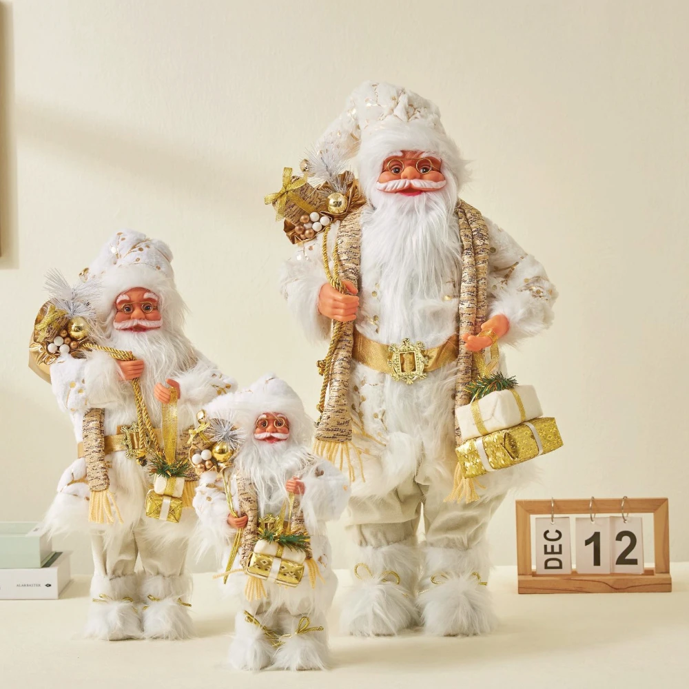 

60cm Big Santa Claus Plush Dolls Christmas Tree Decoration Figures Gift 2023 Kids New Year Home House Ornaments Decor Navidad