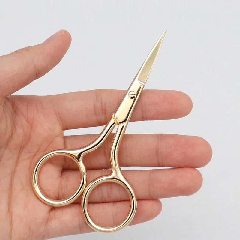 1pc European-Style 9CM Stainless Steel Makeup Scissors | Multi-Functional Eyebrow Nose Hair Manicure Tool