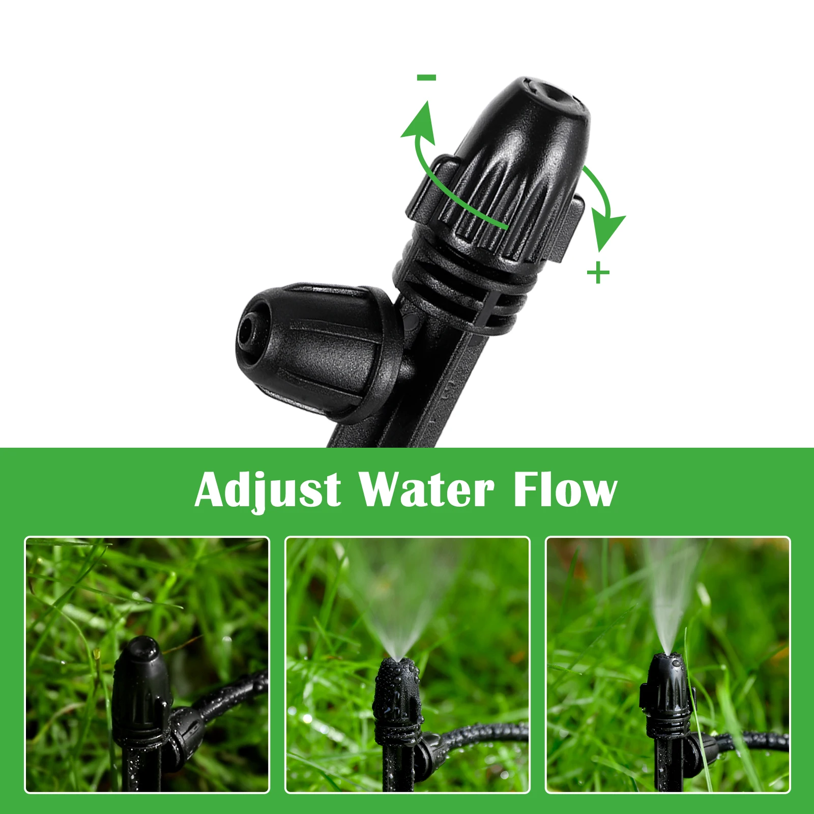 20Pcs Adjustable 360° Drip Irrigation Spray Emitters Spiked Atomizing Sprinkler Garden Flowerbed Yard Lawn Vegetable Watering