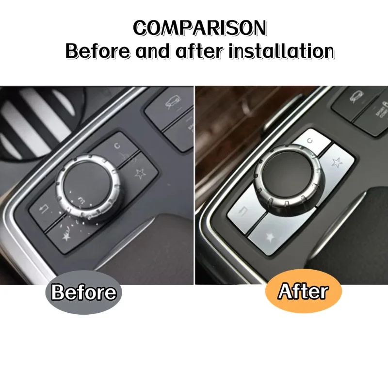 4pcs Car Console Multimedia Button Trim For Mercedes Benz ML W166 ML320 ML350 ML400 2012-2015 GL W166 X166 GL350 GL500 2013-2016