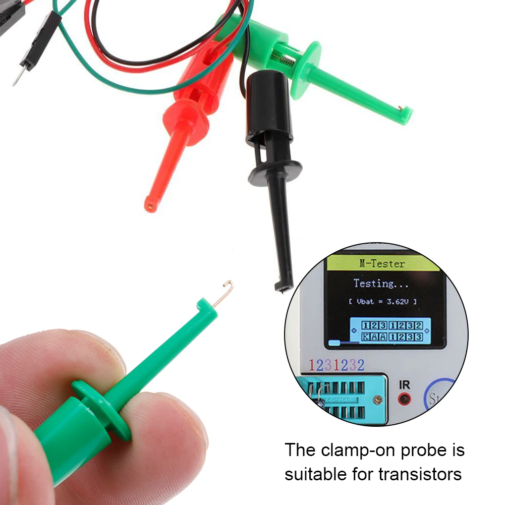 Picture 4: 3pcs Dupont Line Transistor Tester Hook test Hook Clip Testing Equipemnt Hook Type test Clip Probes Instrumentation