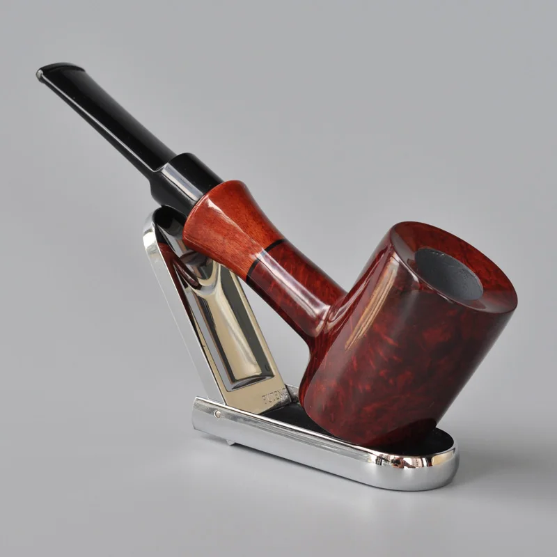 أنبوب تبغ خشبي مصنوع يدويًا من جذر براير، نمط حر لعبة البوكر، سطح أملس، مرشح جذعي طويل، حجم كبير مجاني