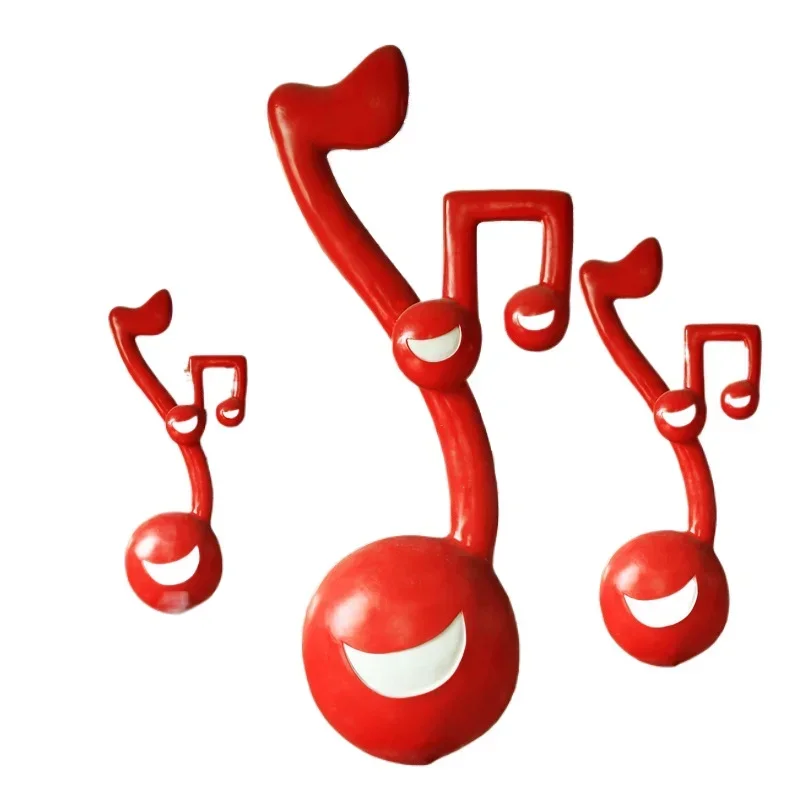 Large outdoor music theme sculpture, commercial pedestrian street music note ornament, square flower garden