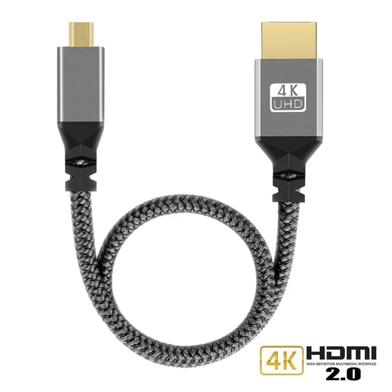 10m 5m 3m 1m 0.3m Micro HDMI To HDTV HDMI-Compatible 4K 8K Cable Cord For GoPro Raspberry Pi 4 Retroid Sony Camera Pc TV Video