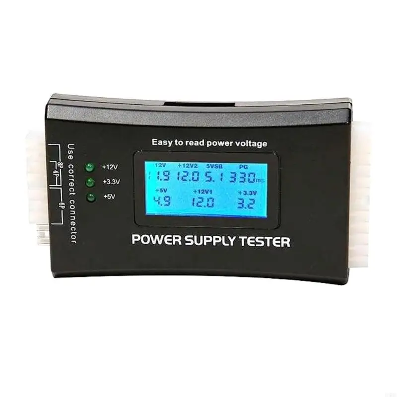 D5BE Professional LCD Display Power Supply Tester 20/24 Pin Hardware Testing Power Measuring Tester Power Tester Computer