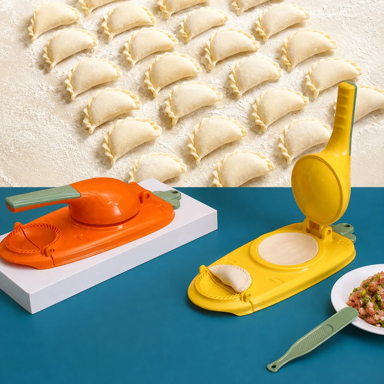 2-in-1 Dumpling Machine Manual Dumpling Packaging Dough Press Tool Household Kitchen Dumpling Making Kit