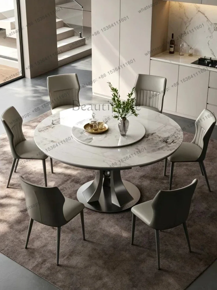 PG Retractable Folding Square And Round Small Apartment Household Dining Table Unique Design Restaurant Luxury Dining Table Set