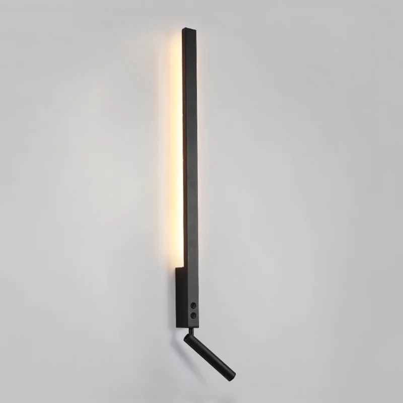 Modern Minimalist Led Wall Lamp Bedroom Bedside With Switch Reading Light Nordic Hotel Living Room Sofa Background Lighting