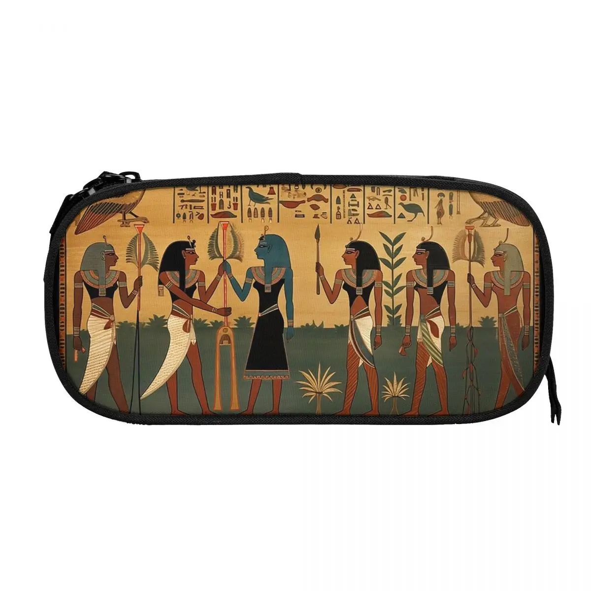 مصر القديمة جدارية الأساطير المصرية مقلمة للطلاب مدرسة صندوق القلم حقيبة أقلام رصاص سعة كبيرة قلم رصاص الحقيبة حامل القلم