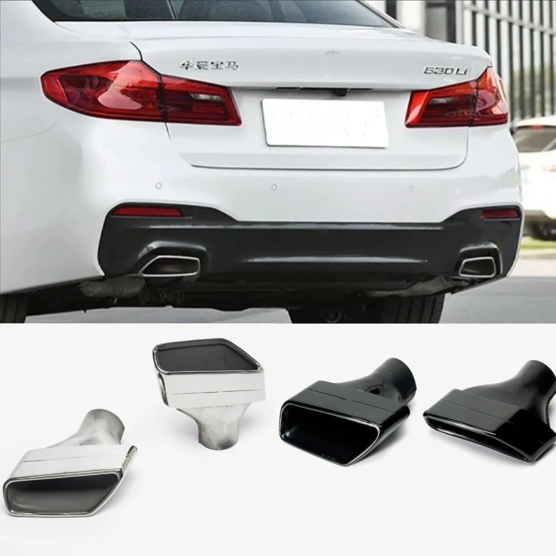 

304 Stainless Steel Car Exhaust Pipe Tailpipe Square Tip For BMW 5 Series G30 G38 530i 528i 530i Original Style Muffler Tip