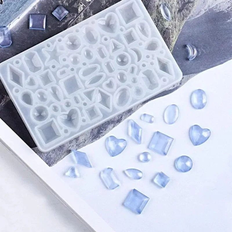 1PCS DIY mirror jewelry crystal Epoxy resin mold love geometry moon variety gemstone pendant mold