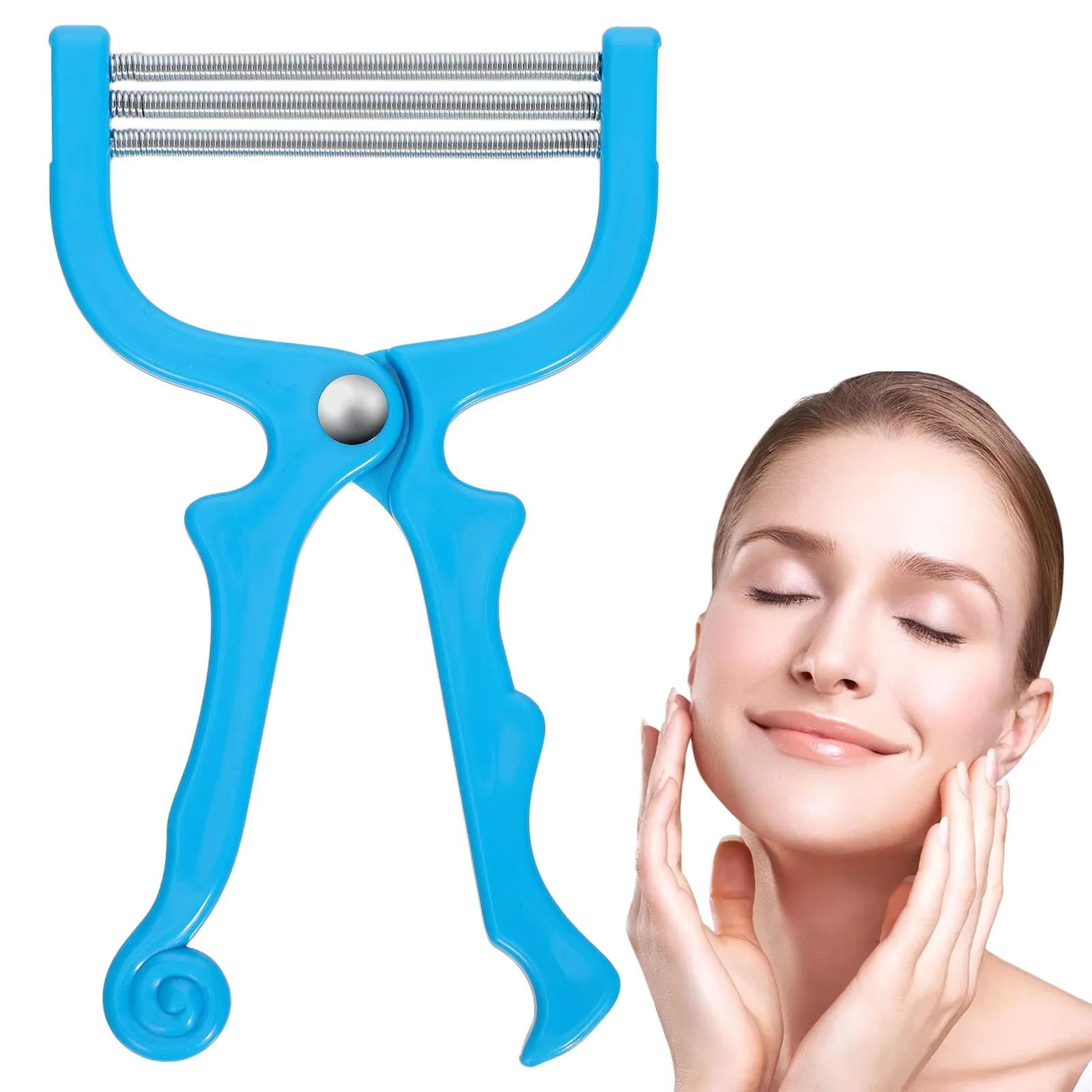 1pcs Manual Facial Hair Remover, Triple Spring Epilator Tool for Upper Lip Chin Cheeks Arms and Fine Body Hair Pink/Blue/Purple
