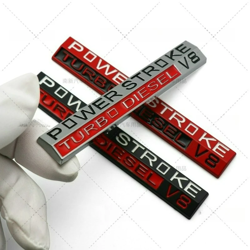 High-quality Modification 3D Metal POWER STROKE TURBO DIESEL V8 Car Sticker Scratch Cover DIY Decoration Car Accessories