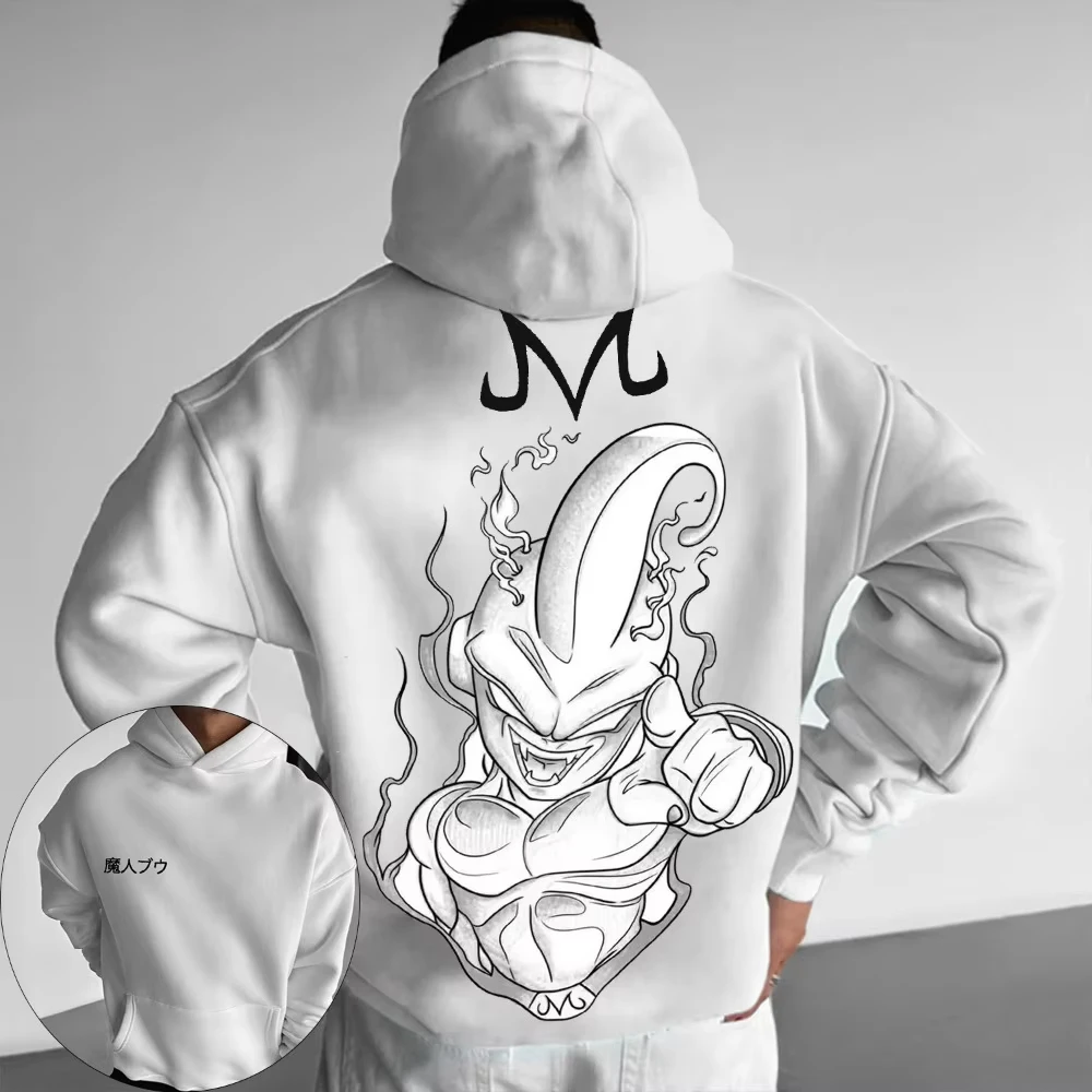 Dragon Ball-Sudadera con capucha para hombre, suéter Majin Buu, Anime japonés, primavera y otoño, ropa de manga larga para padres e hijos