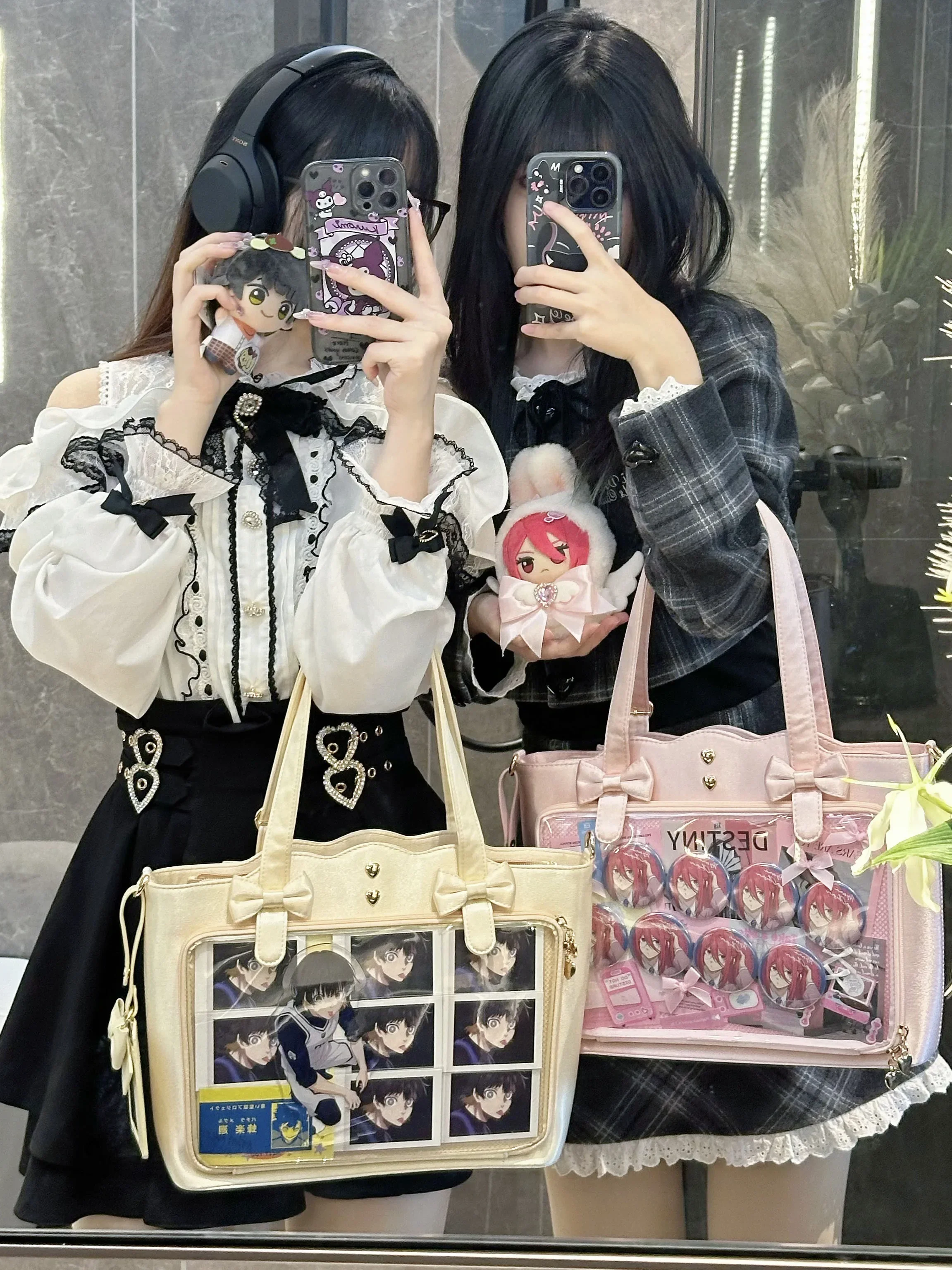 Original Cute Girl Chanson Satin Diagonal Span Shoulder Portable Large Capacity Multi-colored Bow Lady Student Pain Bag