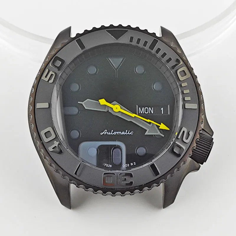 

41mm Skx007 Case Sapphire Convex glass Watch Case Custom logo Dial Fit NH35/NH36 3.8 O`clock movement Watch Parts