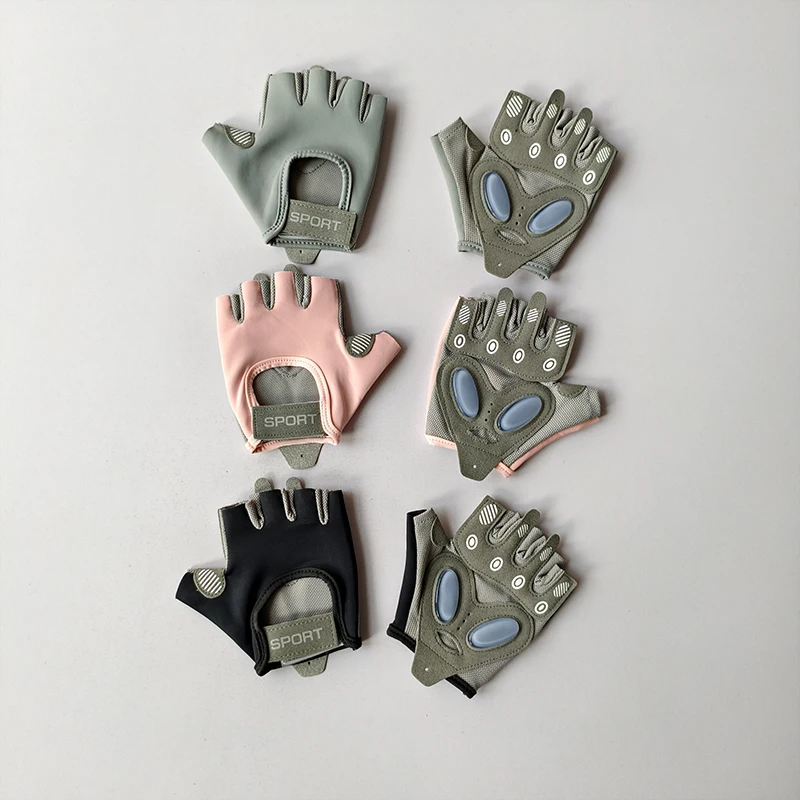 Damen Halbfinger-Fahrradhandschuhe Rutschfest Stoßdämpfend Atmungsaktiv Fitness Fahrradhandschuhe für Sport Fitnessstudio Training Radfahren – Detail 4