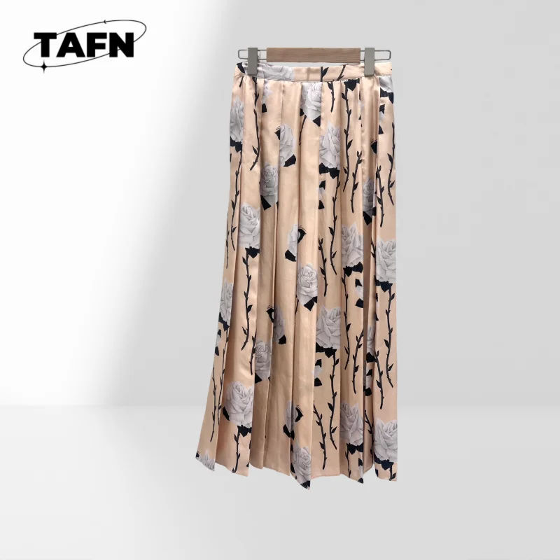 

Мягкая летняя юбка-миди для женщин с высокой талией, удобный дизайн трапециевидной формы, элегантная юбка с высокой талией для женщин, плиссированная юбка миди в стиле AH1646