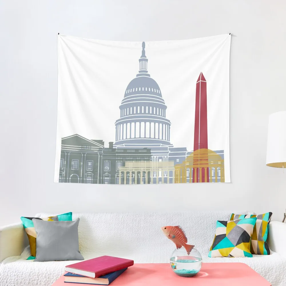 Washington DC skyline poster Tapestry Aesthetic Home Decor Room Aesthetic Decor Tapestry