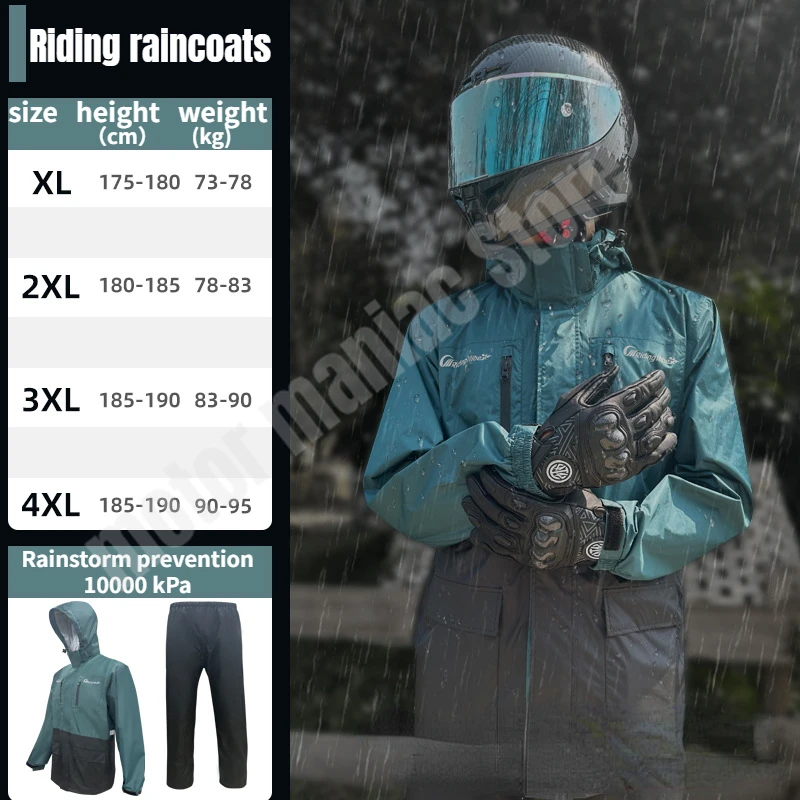 Riding Tribe Motorcycle Riding Raincoat Rainstorm Level Windproof Riding Suit Reflective Safe Breathable Water Permeable