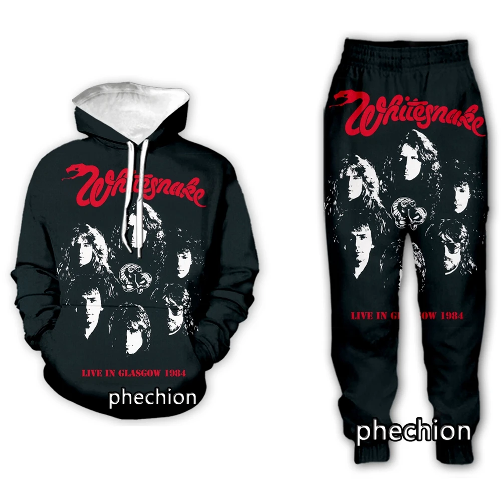 

phechion New Men/Women Whitesnake Band 3D Print Clothing Long Sleeve Fashion Sweatshirt Hoodies Sport Casual Pants Z76