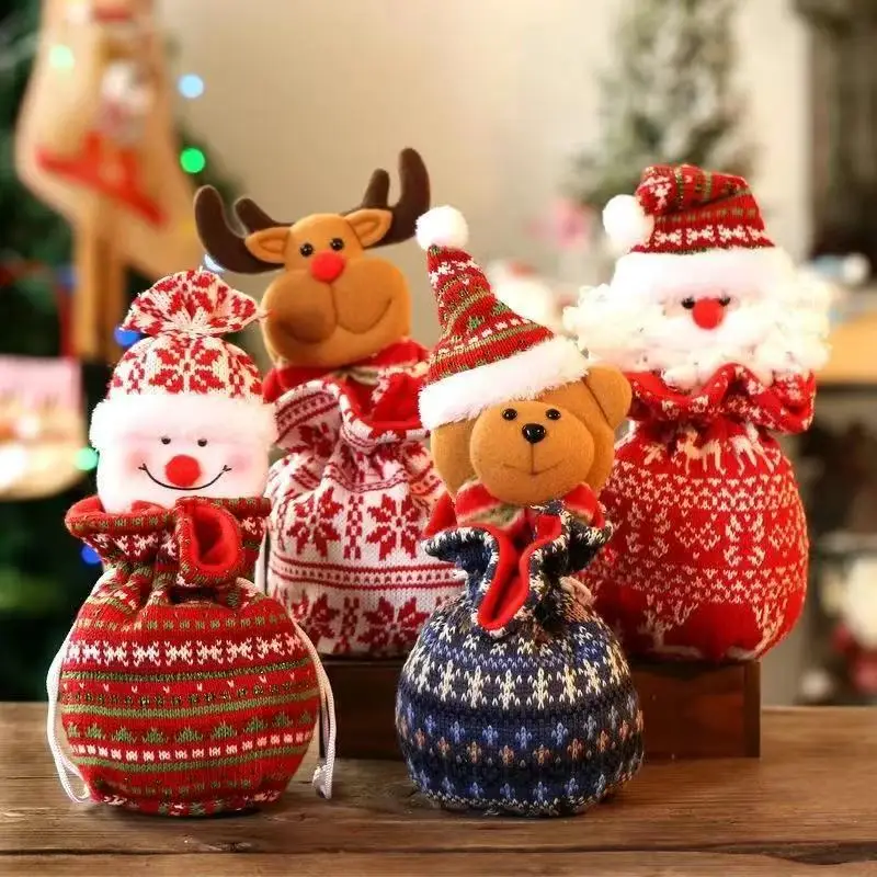 New Christmas Gift Bags Knitted Children's Gift Bag Christmas Eve Candy Bag