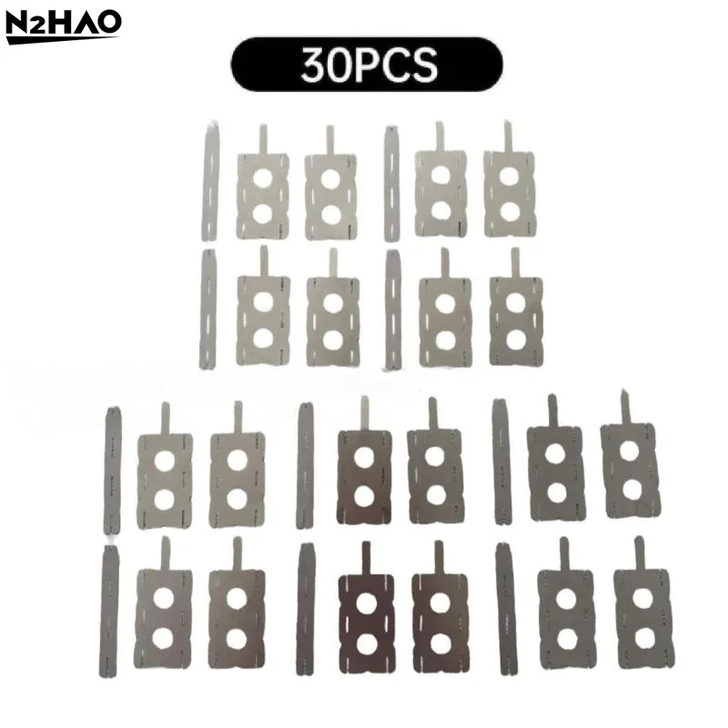 30pcs 18650 Lithium Battery Nickel Sheet 5Set Polygonal Battery Nickel Sheet For Spot Welding Machine Batteries Connection Sheet