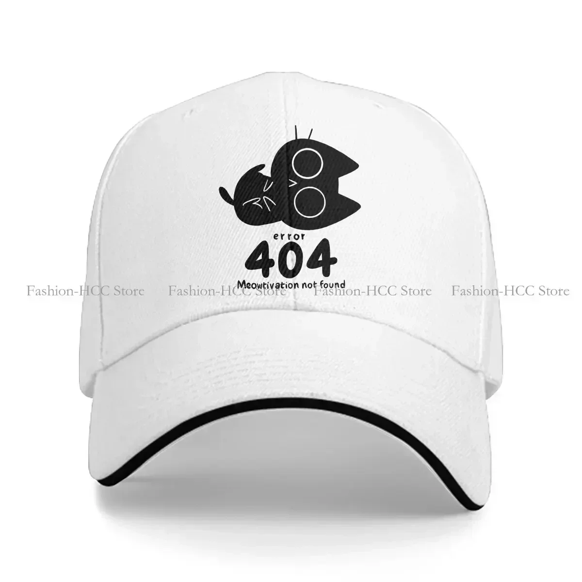 Pure Color Dad Hats Meowtivation Not Found Hat Sun Visor Baseball Caps Black Cat Peaked Cap