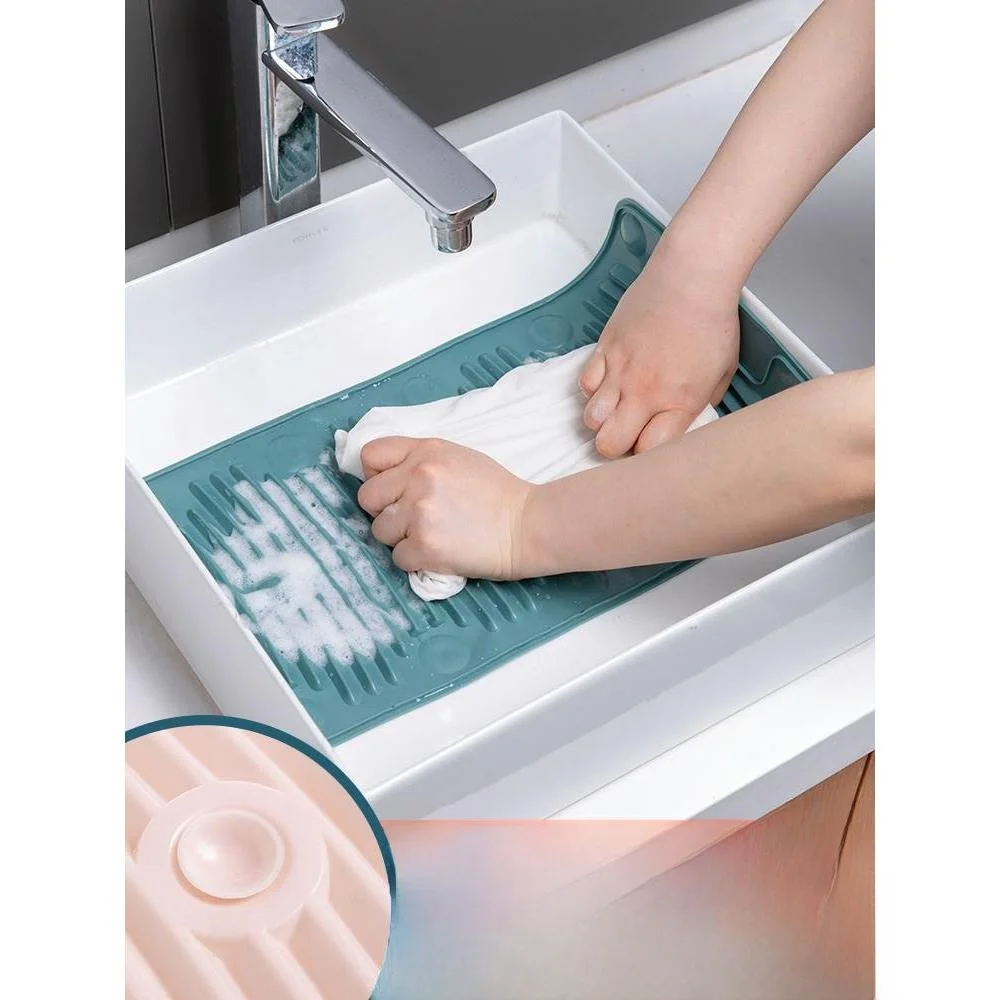 

Silicone Rubber Laundry Board Suction Cup Type Soft Anti-slip Household Cleaning Tool That Can Be Rolled up