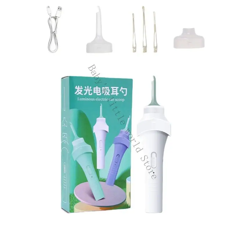 

Rechargeable Earwax Removal Tool For Children LED Lighted Tip Powerful Suction Ergonomic Earwax Remover Portable Design B2EB