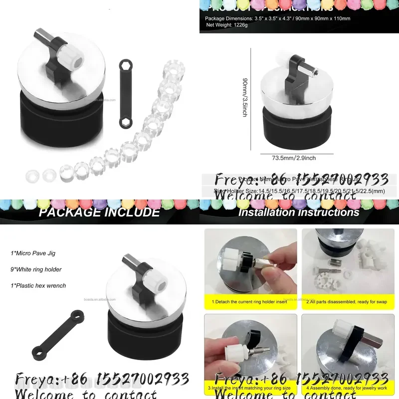 Boasta G Micro Pave Hemisphere Ring Holder Jewelry Making Stone Setting Engraving Machine Fixture Ring Clamp Tool with