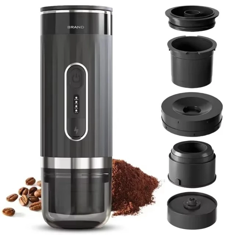 

Automatic Portable Espresso Machine 3-in-1 Capsule Powder Wireless Heating Mini Coffee Maker for Car Outdoor Home Camping Travel