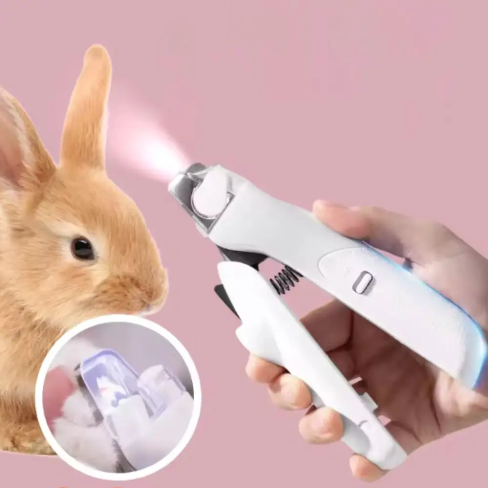 

With LED Pet Nail Clipper Splash Guard High Hardness Pet Nail Trimmer Labor-saving Spring Design Pet Nail Cutter