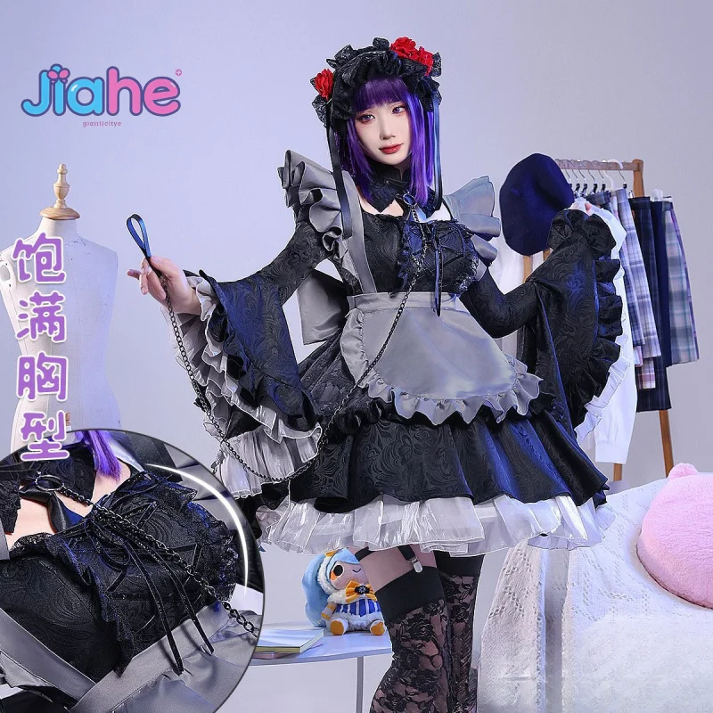 Kitagawa Marin My Dress-Up Darling Cos nombre Cosplay disfraz vestido sombrero accesorios calcetines delantal niña Halloween uniforme de sirvienta Lolita
