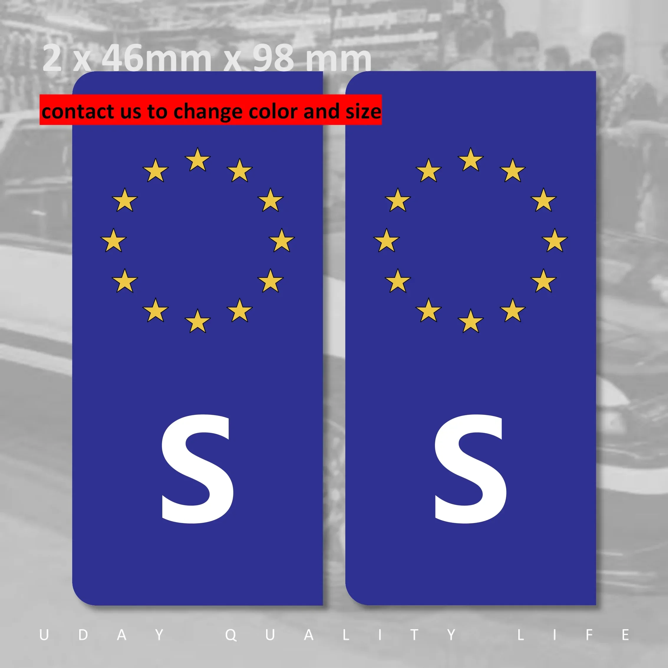 M NL PL P RO SK SLO E S identificador de país de la UE para código de registro de vehículos, pegatina de placa de número de coche, vinilo resistente