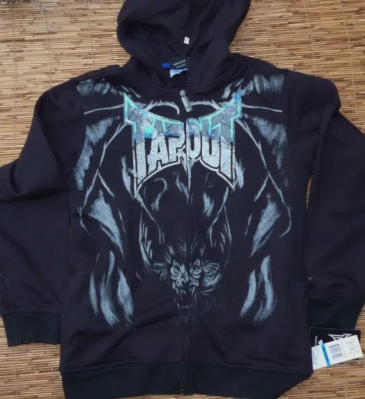 Hoodie com zíper gótico estampado para homens e mulheres, streetwear solto de manga comprida, gótico da moda, retrô e moderno, europeu e americano, Y2k