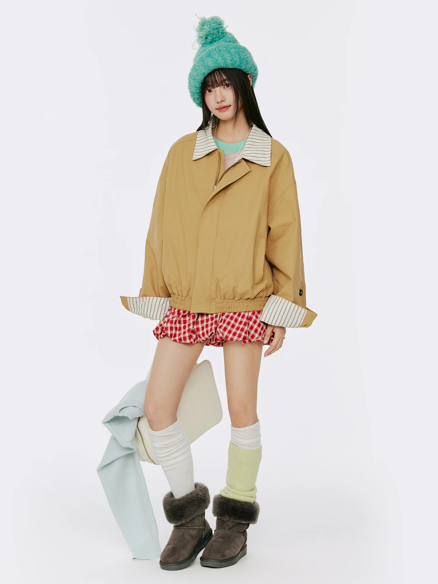 

Повседневная рабочая куртка в американском ретро-стиле для женщин, осенняя новинка, свободный крой, с воротником, дышащая, из полиэстера и хлопка