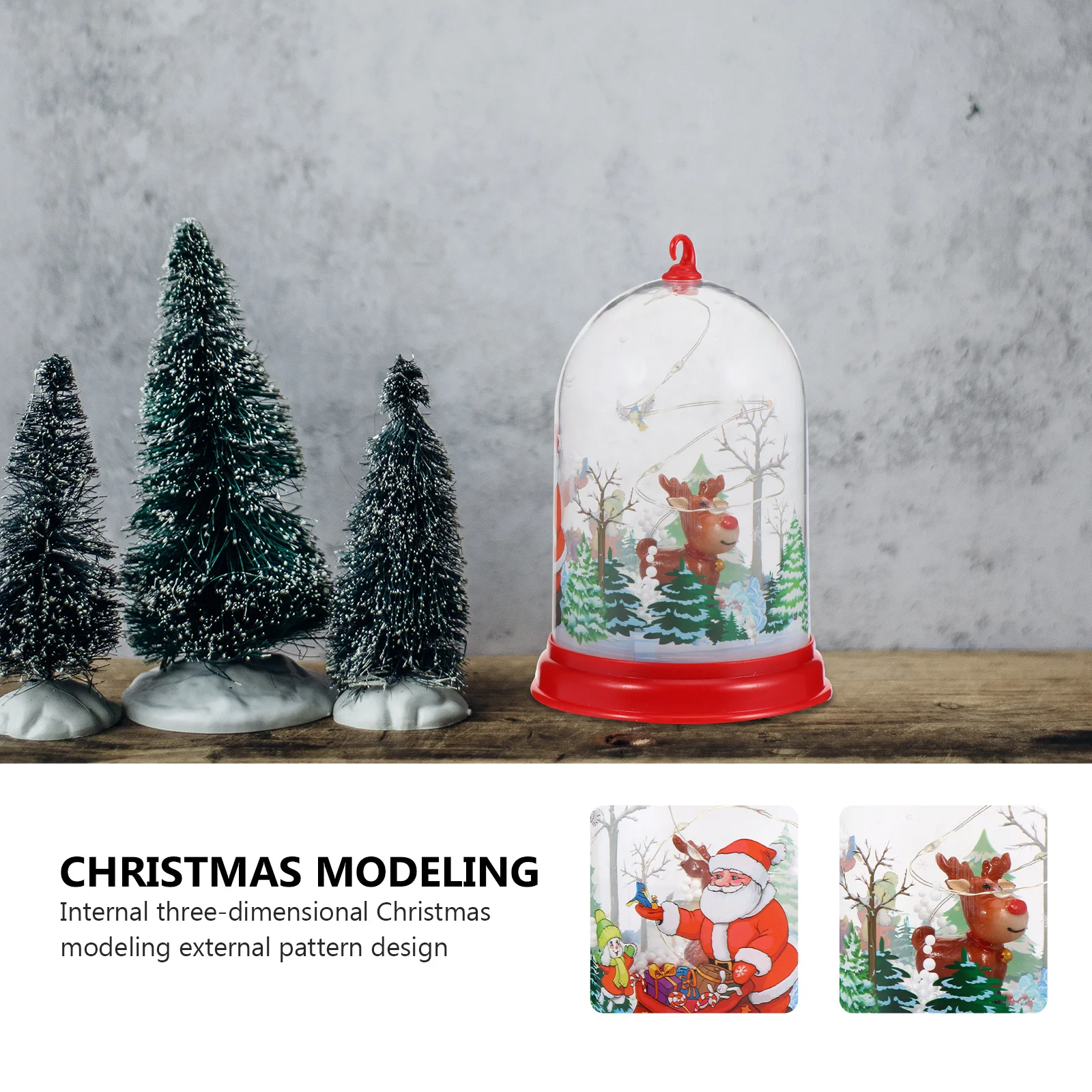 1 pezzo di renna di Natale luce 3D modellazione di Natale lampada a bagliore caldo per decorazioni per feste luce notturna da tavolo decorazione natalizia