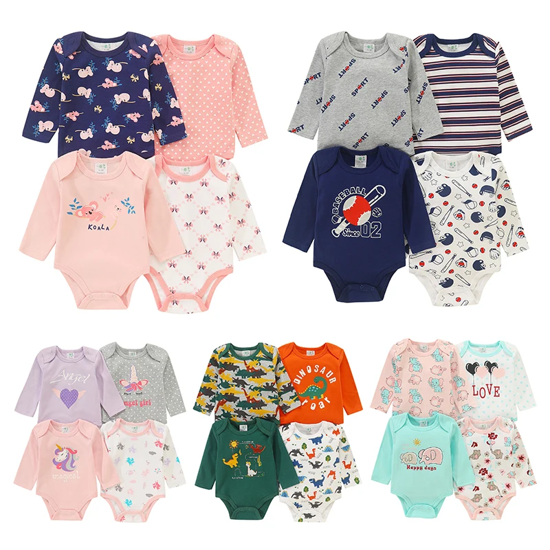 4 pcs Ircomll Infant Baby Boys Girls Bodysuits Newborn Clothes Sets Toddler Baby Jumpsuits One-Pieces 0-12 months bebe Clothing