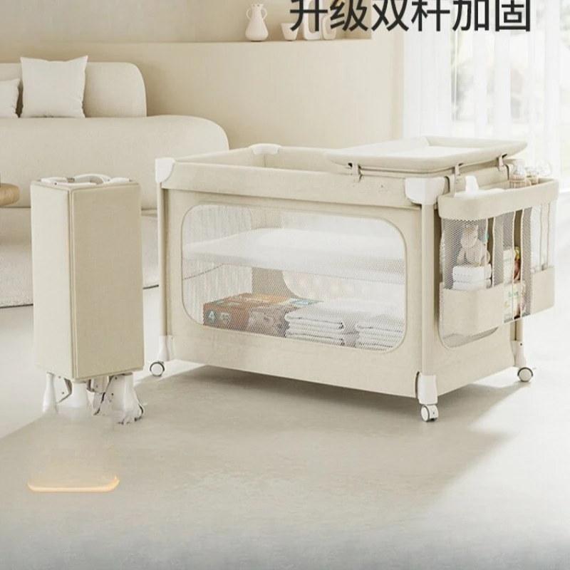 

Crib Movable folding crib Multifunctional splicing bed Cradle Portable for newborns