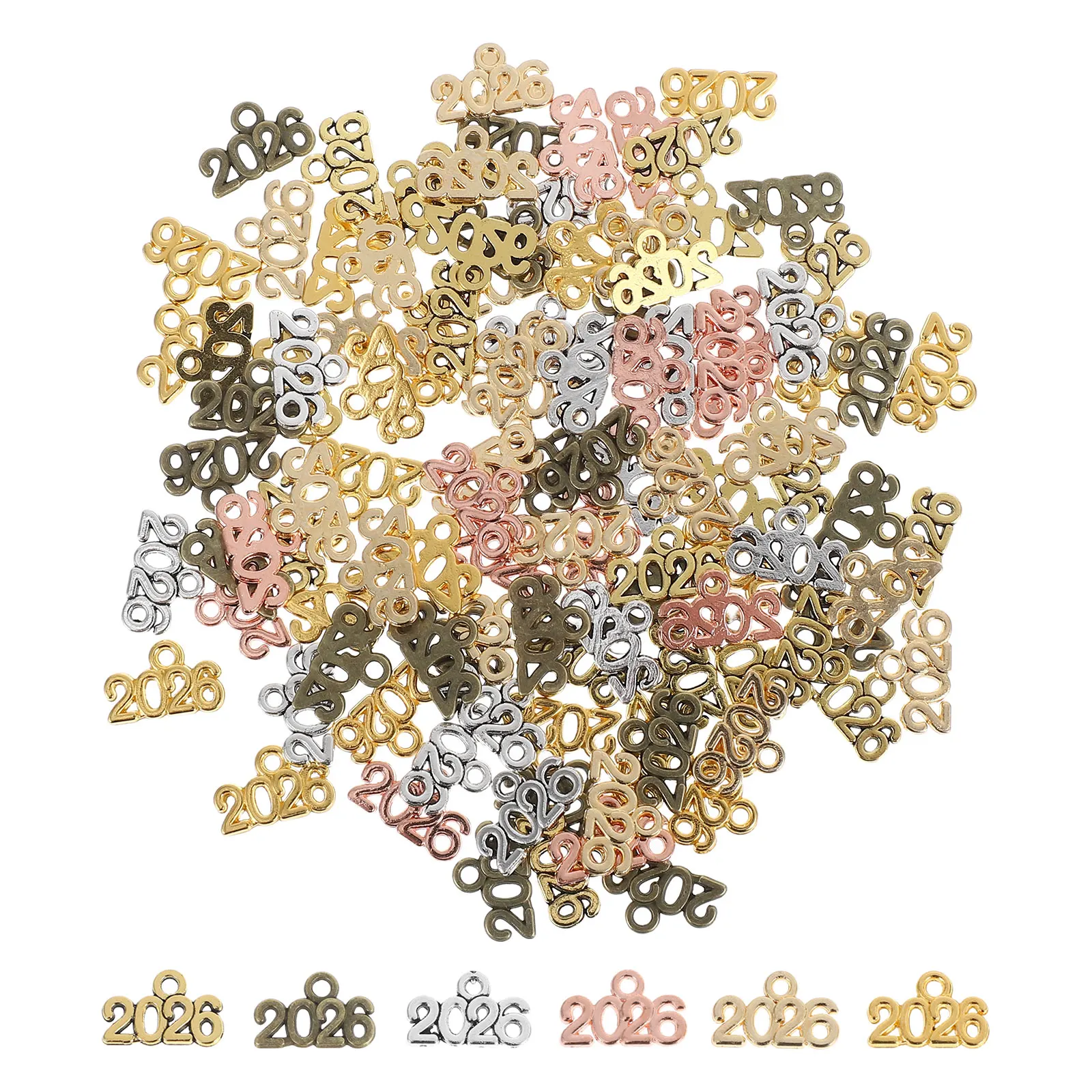 

120pcs Key Ring Keychain Pendant 2026 Year Tassel Memorial Alloy Charm Graduation Handbag Decoration Creative Women'S