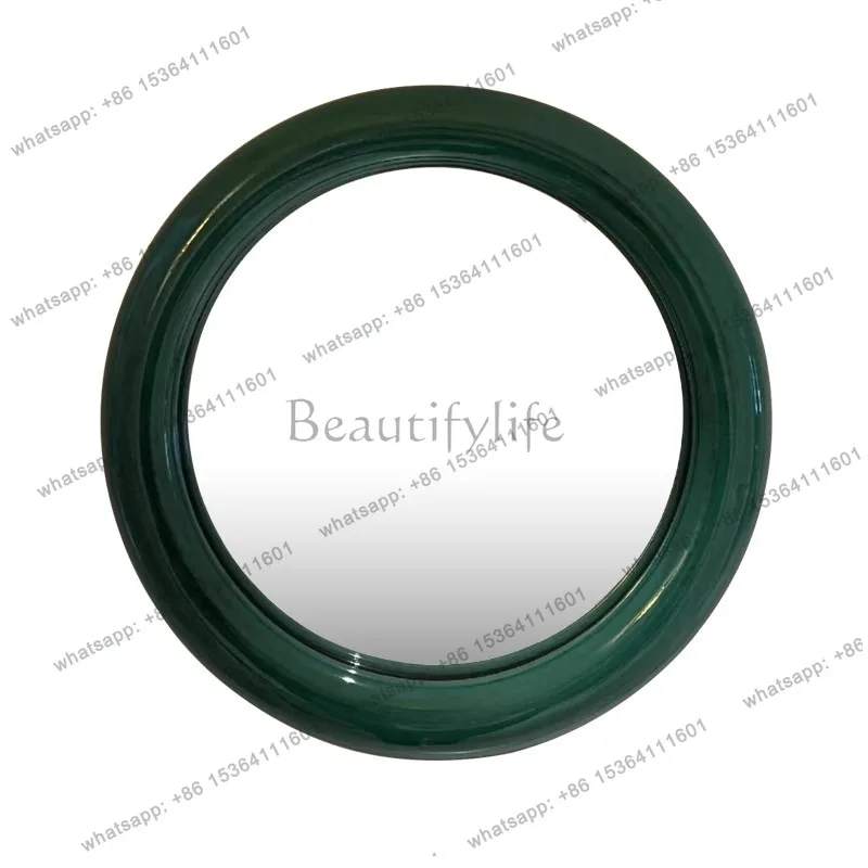 Classic Lights Decorative Mirrors Round Living Room Aesthetic Wall Make Up Mirror Salon Wood Espejos Para Pared Bedroom Stuff
