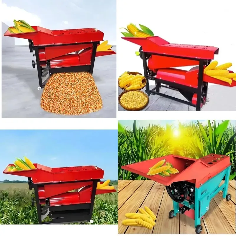 Electric agricultural corn threshing and peeling dual-purpose machine with motor threshing and peeling dual-purpose