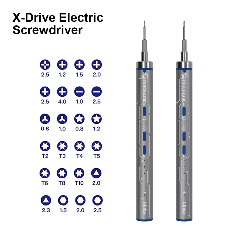 MECHANIC X-Drive High Precision Electric Screwdriver Set with 24 Heads Mobile Phone Disassembly Repair Bolt Driver