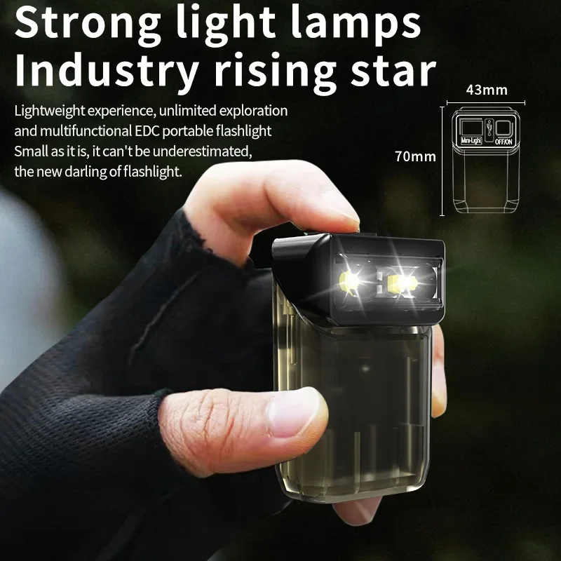 

LED Mini Keychain Flashlight - Multi-function Digital Display Work Light with Magnet & Rotating Pen Clip