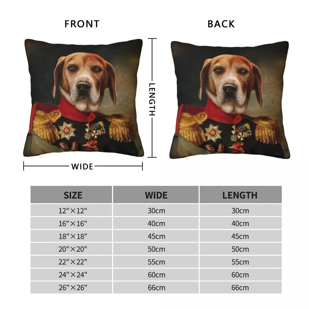 Beagle Dog Portrait Steve Square Pillowcase Polyester Linen Velvet Pattern Zip Decorative Bed Cushion Cover