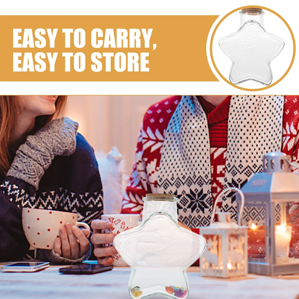 

1pcs 1 Wishing Bottle Glass Jars Containers Origami Craft Transparent Landscape DIY Storage Mini Bottles Cork Safe Portable