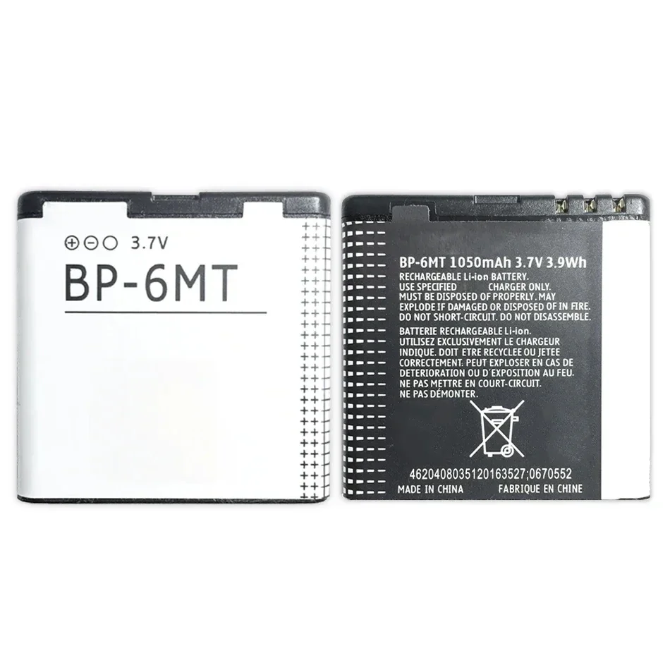 Rechargeable Battery 1050mAh BP-6MT BP6MT New Battery for Nokia N81 N82 N81-8G E51 E51i 6720 6720C BP 6MT Batteries + Track NO