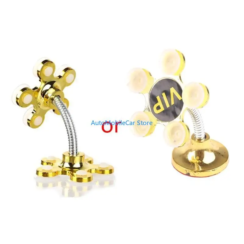 G8TE Auto Car Double Suction Cup Holder Petal Shaped Sucker Universal Vehicle Bracket Automobile Cellphone Stand
