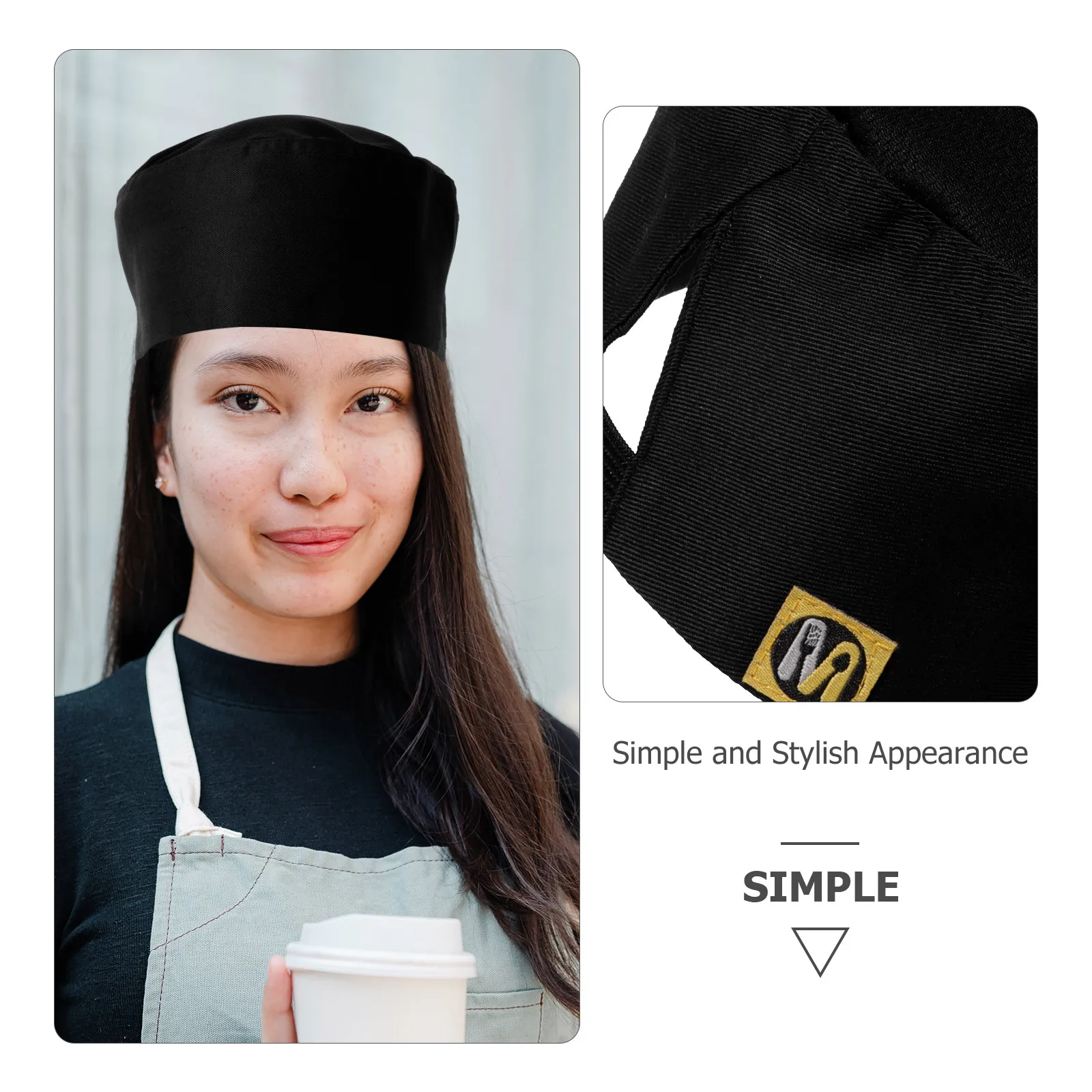 

1pcs Chef Hat for Men Women Kitchen Serving Hats Cooking Flat Top Moisture Absorption Skin Friendly Comfort Bouffant Beanie